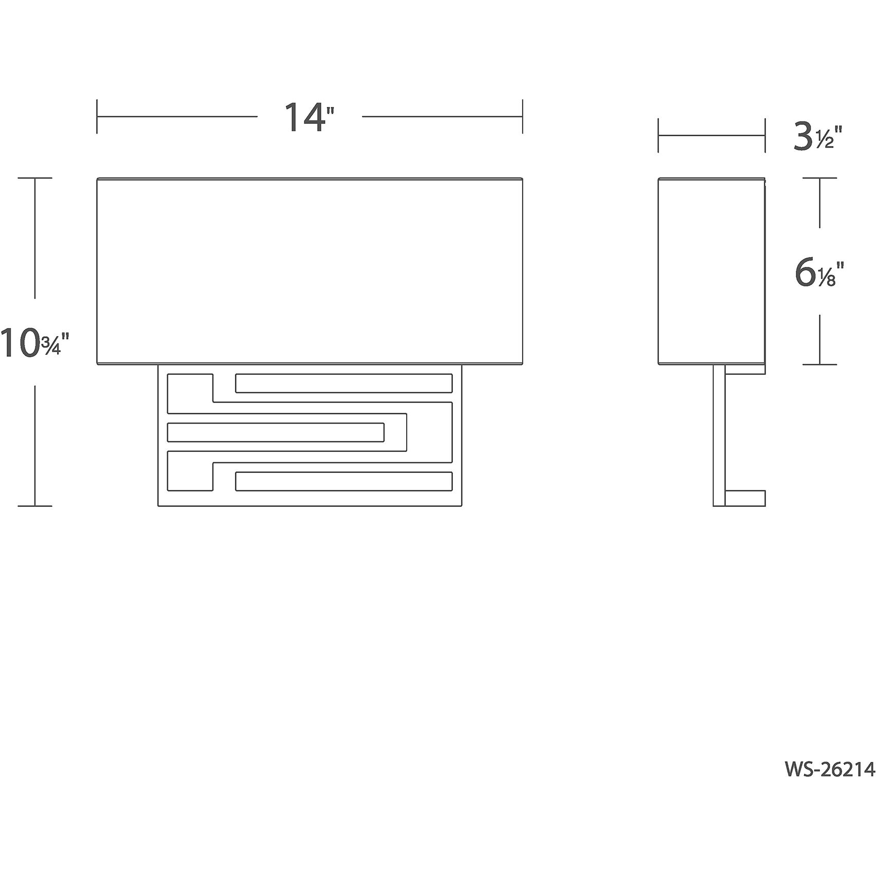 Vander Wall Sconce Wall Light in 2700K, 14in., Black