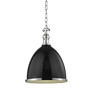 Viceroy 1 Light 12.75 inch Black / Polished Nickel Pendant Ceiling Light