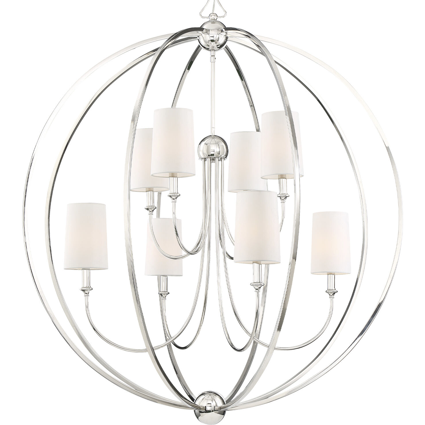 Sylvan 8 Light 40 inch Polished Nickel Chandelier Ceiling Light