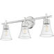 Belle 3 Light 24 inch Brushed Nickel Bath Vanity Light Wall Light