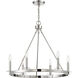 Traditional 6 Light 26 inch Polished Nickel Chandelier Ceiling Light
