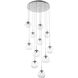 Nova Incandescent 5 Light Graphite Chandelier Ceiling Light, Round Multi-Port