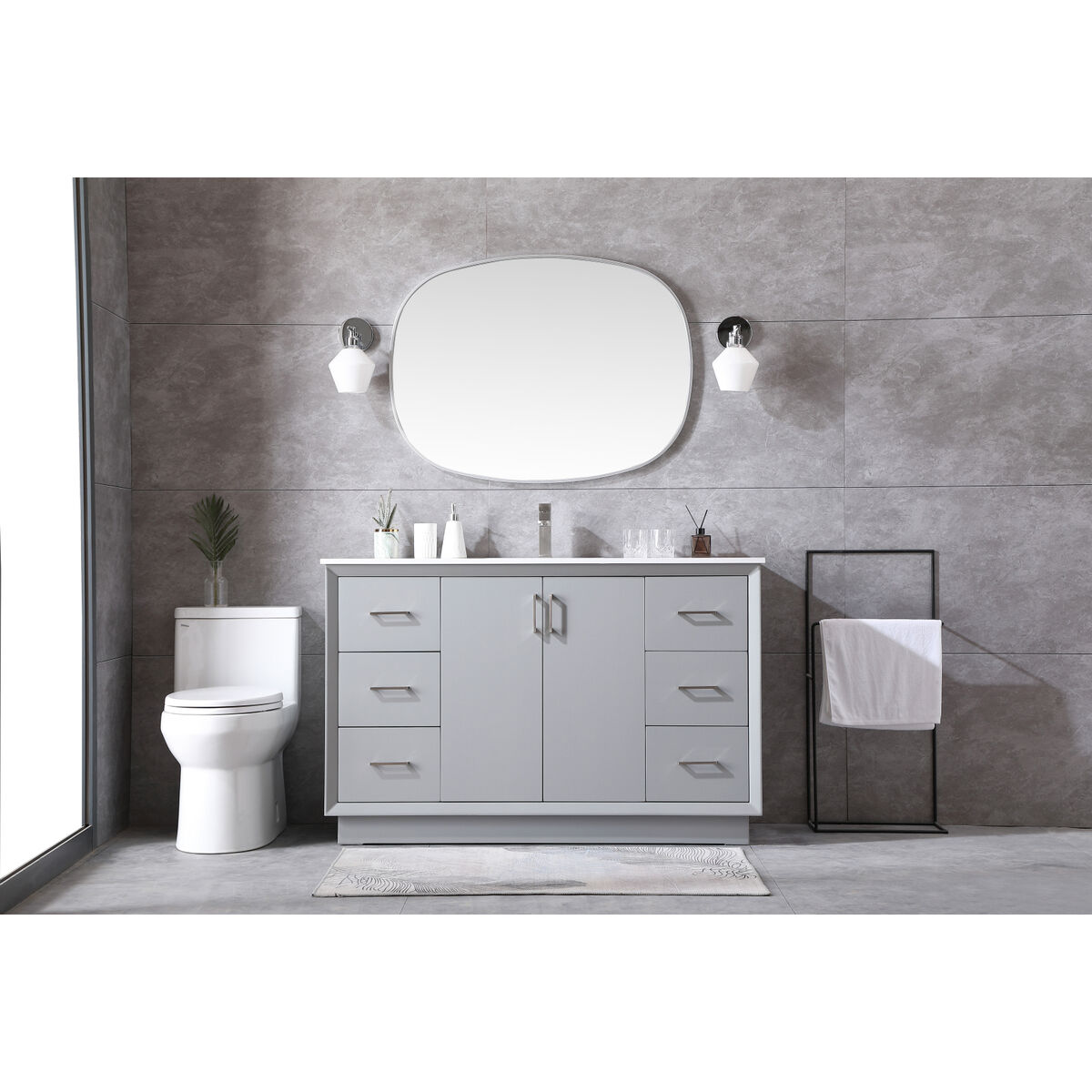 Hayes 54 X 22 X 35 inch Grey Vanity Sink Set