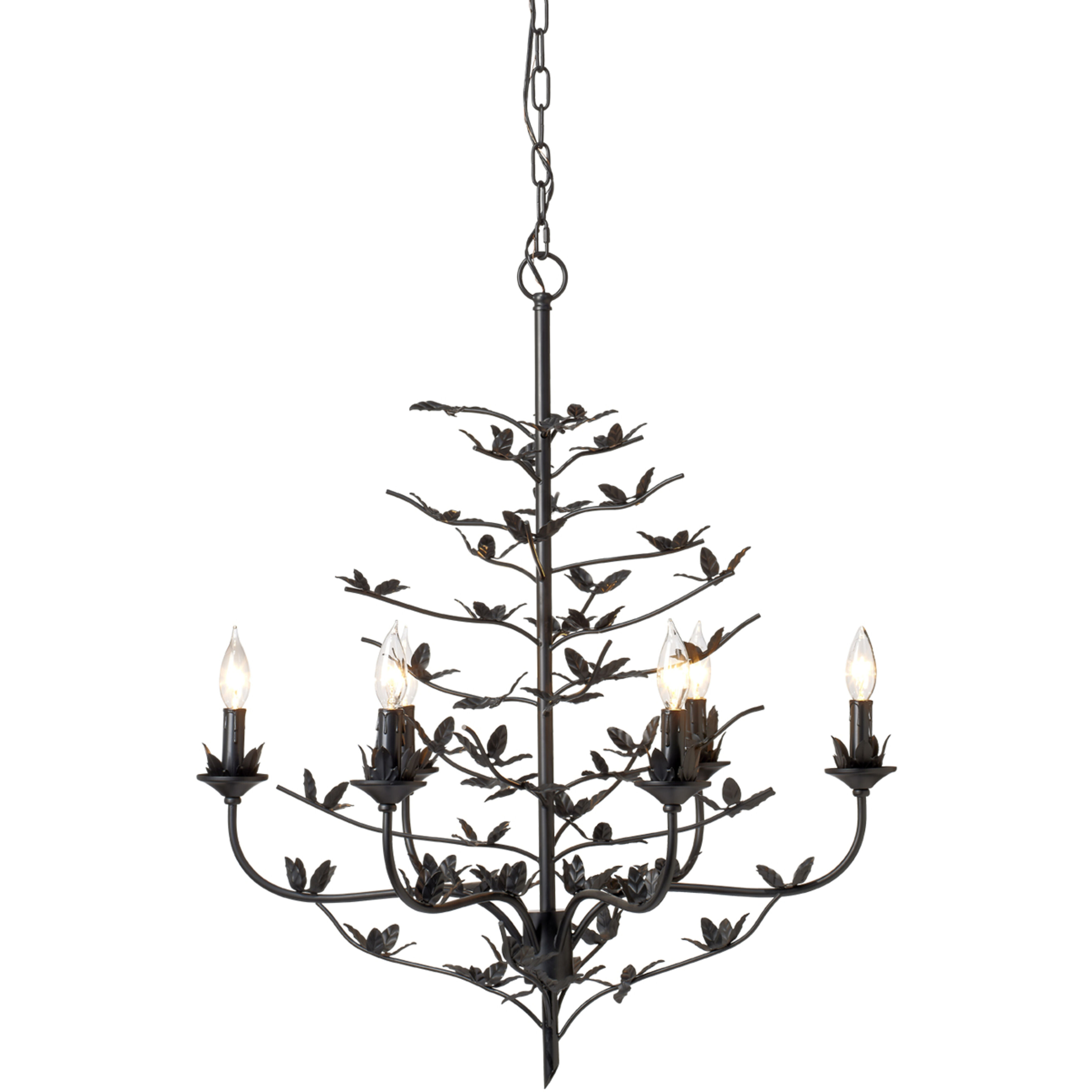 Blooming 12 Light 30 inch Black Chandelier Ceiling Light