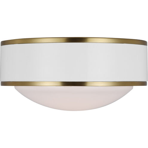 kate spade new york Monroe LED 5 inch Burnished Brass Flush Mount Ceiling Light in Burnished Brass / Gloss White