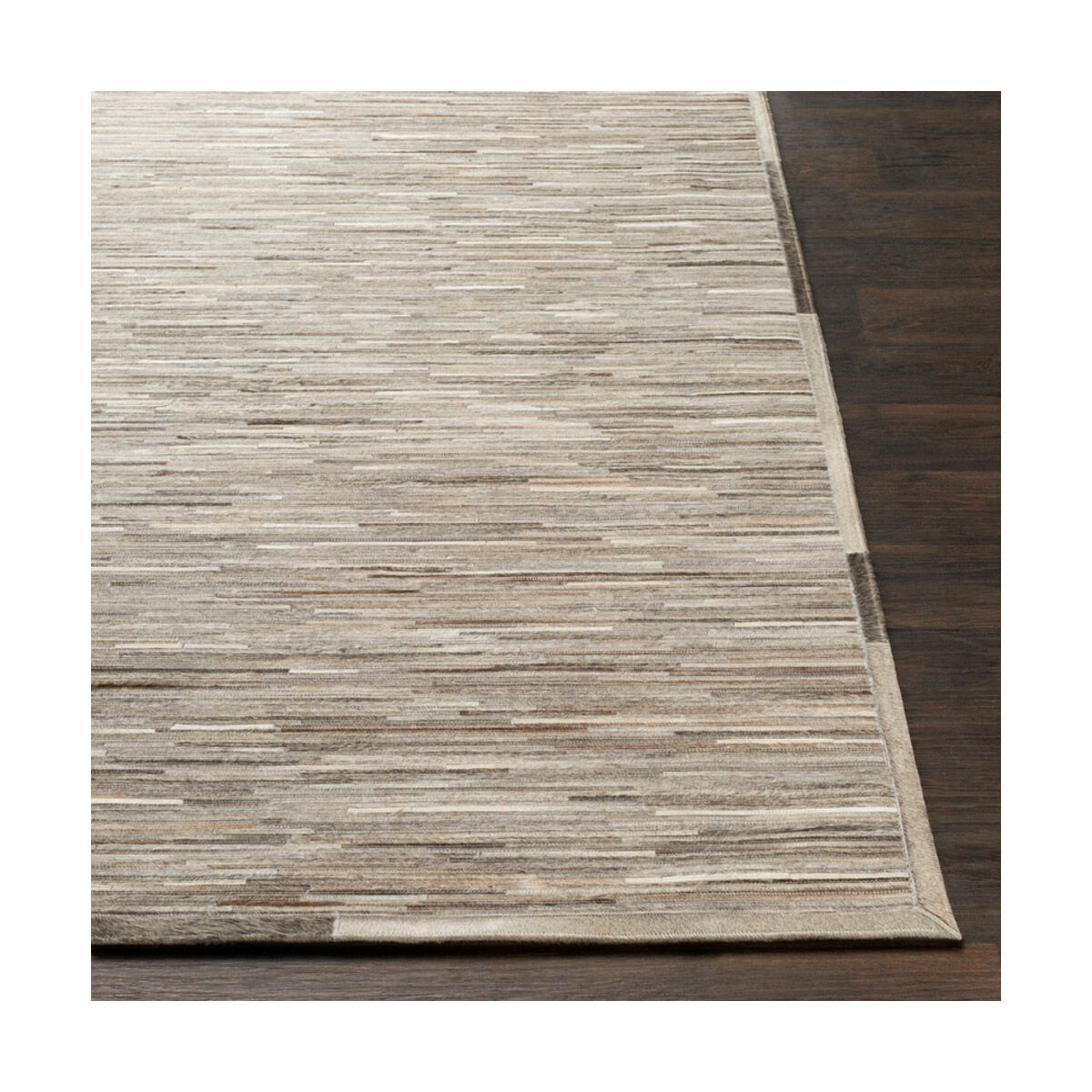 Zander 36 X 24 inch Medium Gray/Dark Brown/Black/Ivory/Wheat Rugs