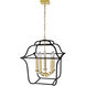 Tudor 5 Light 16 inch Satin Gold and Black Up Chandelier Ceiling Light