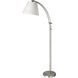 Felix 61 inch 100.00 watt Satin Chrome Task Floor Lamp Portable Light, Swivel Arm