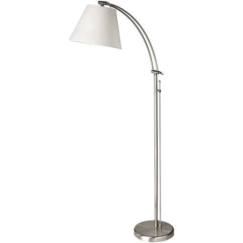 Felix 61 inch 100.00 watt Satin Chrome Task Floor Lamp Portable Light, Swivel Arm