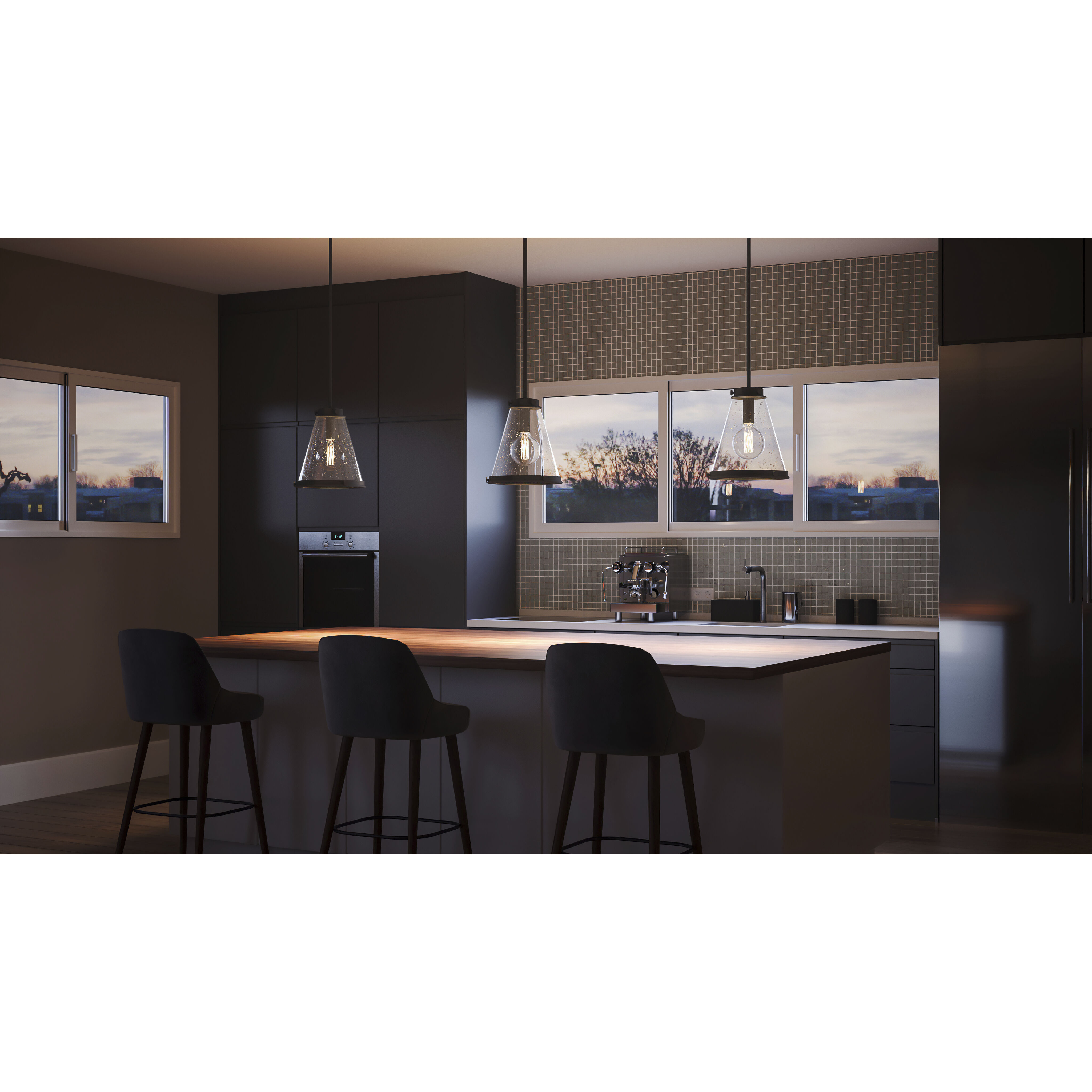 Bristol 1 Light 13 inch Mottled Black Mini Pendant Ceiling Light