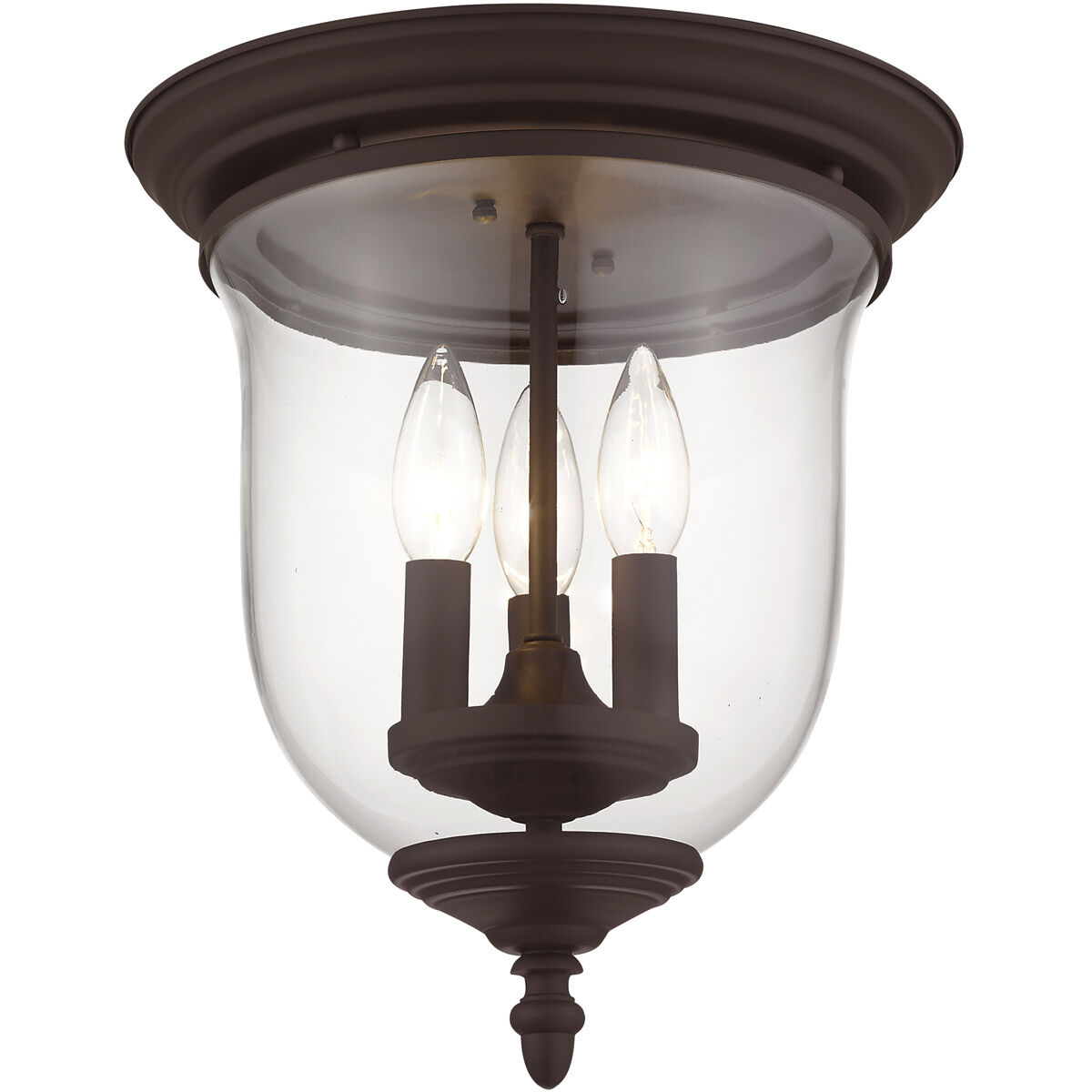 Legacy 3 Light 12 inch Bronze Flush Mount Ceiling Light