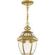 Monterey 1 Light 8.5 inch Polished Brass Outdoor Pendant Lantern