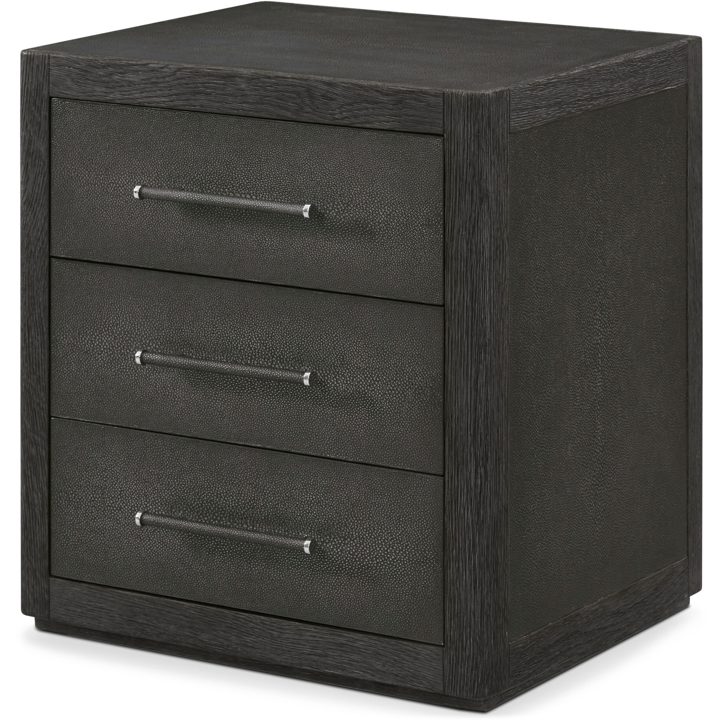 Maxwell 24 X 22 inch Obsidian Nightstand, Wooden, 3-Drawer