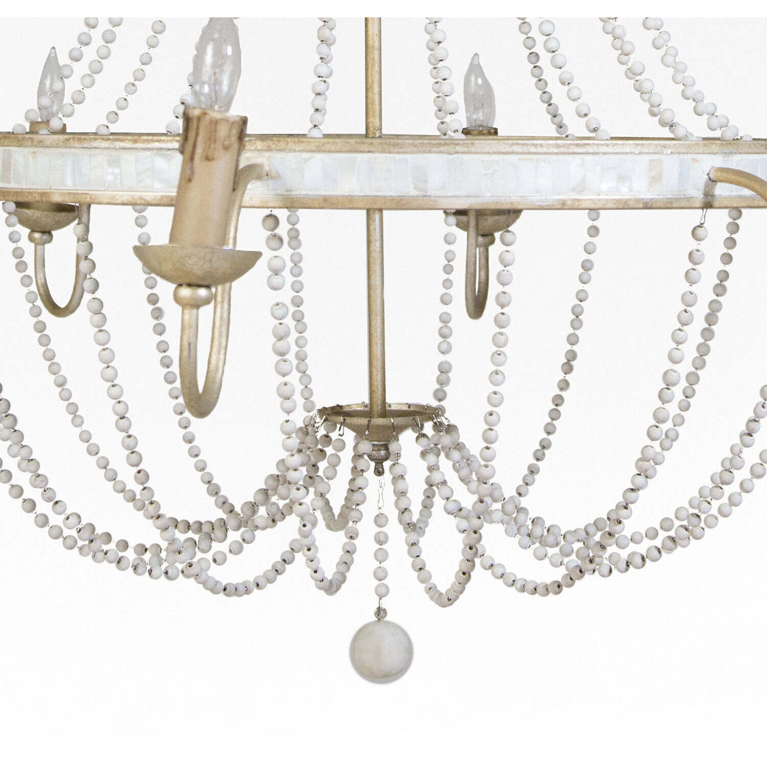 Corinna 8 Light 42.25 inch Champagne Silver / Antique White Chandelier Ceiling Light