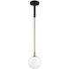 Ambience 1 Light 5.9 inch Black and Brass Pendant Ceiling Light