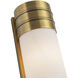 Willard 2 Light 4.38 inch Vintage Brass Bath Vanity Light Wall Light in Opal Glass
