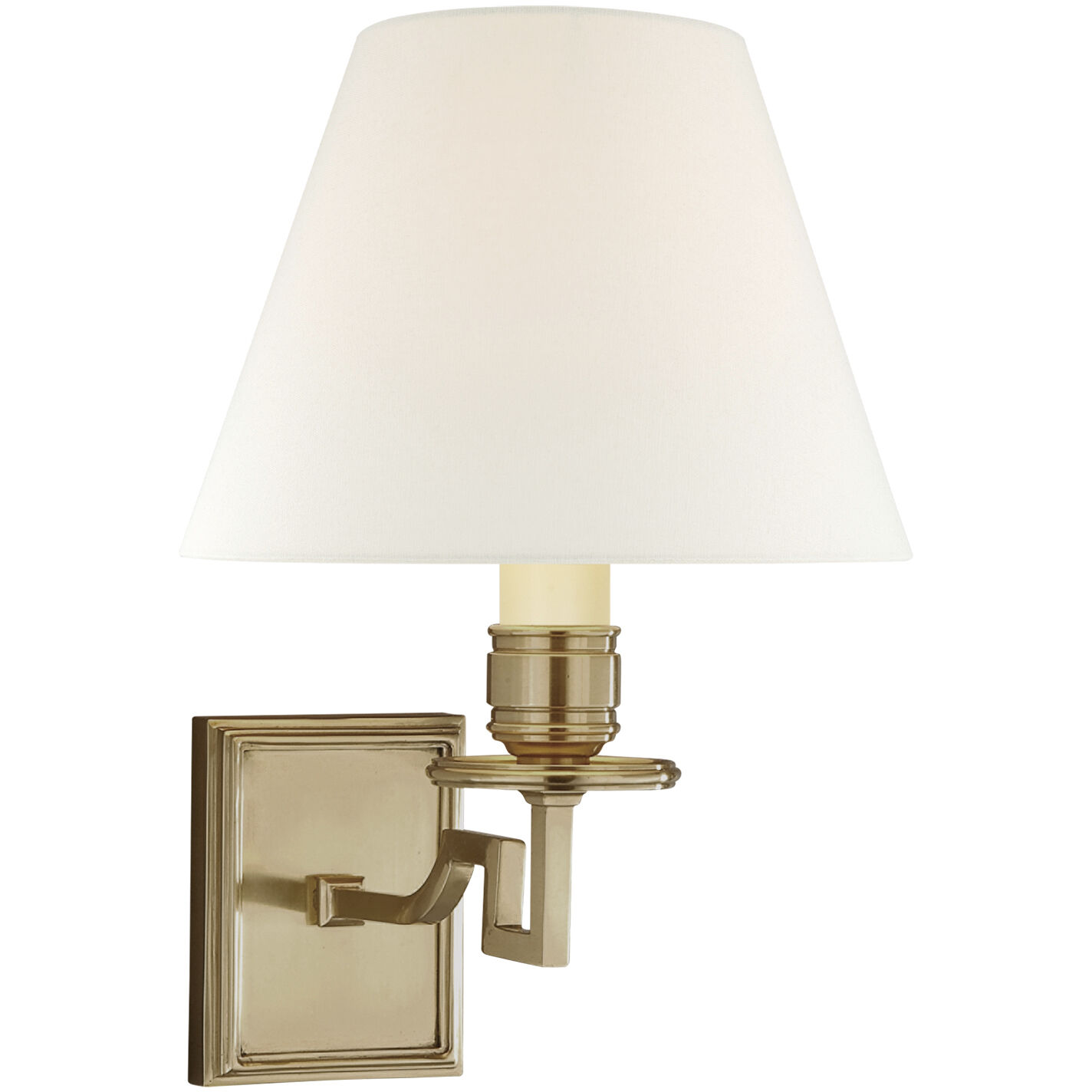 Alexa Hampton Dean 1 Light 8.25 inch Natural Brass Single Arm Sconce Wall Light in Linen