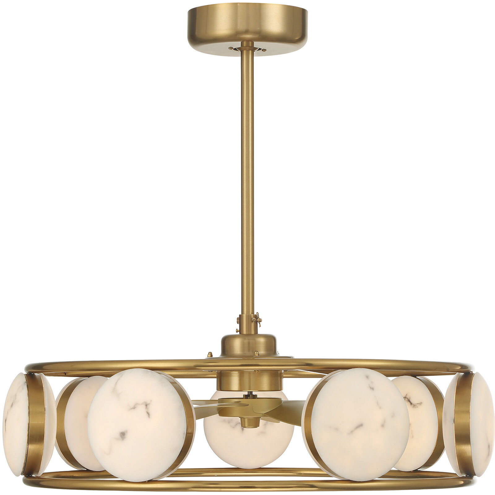 Castra 18 inch Warm Brass with Gold Blades Fan D'Lier