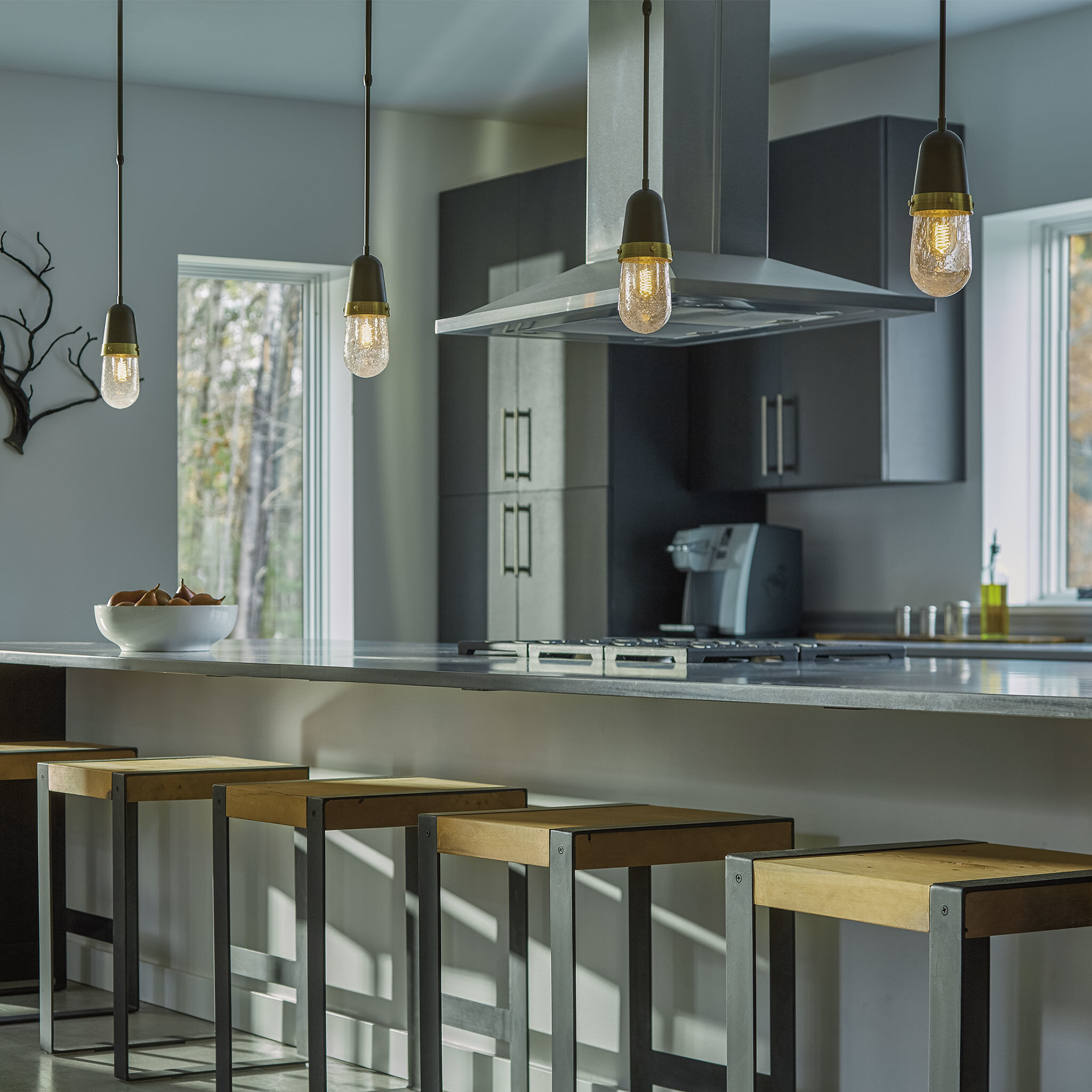 Fizz 1 Light 4.1 inch Natural Iron with Brass Accent Mini Pendant Ceiling Light - Open Box