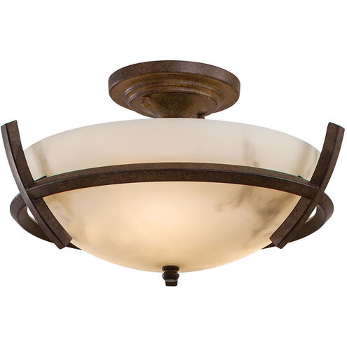 Calavera 3 Light 14 inch Nutmeg Semi Flush Mount Ceiling Light