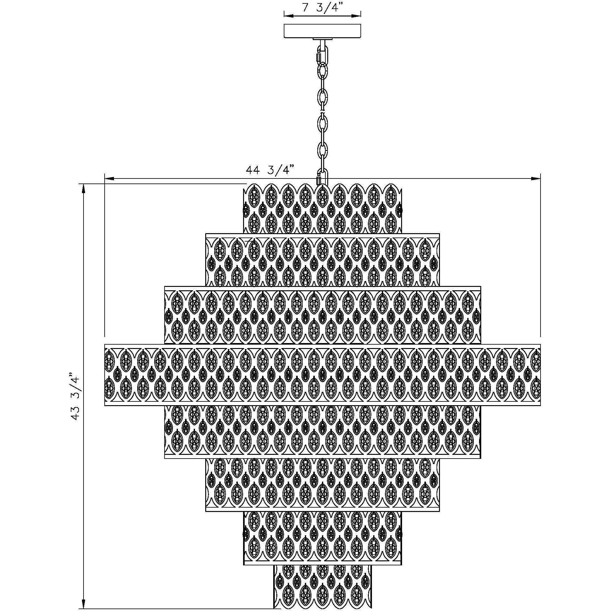 Dealey 25 Light 44.75 inch Heirloom Brass Chandelier Ceiling Light