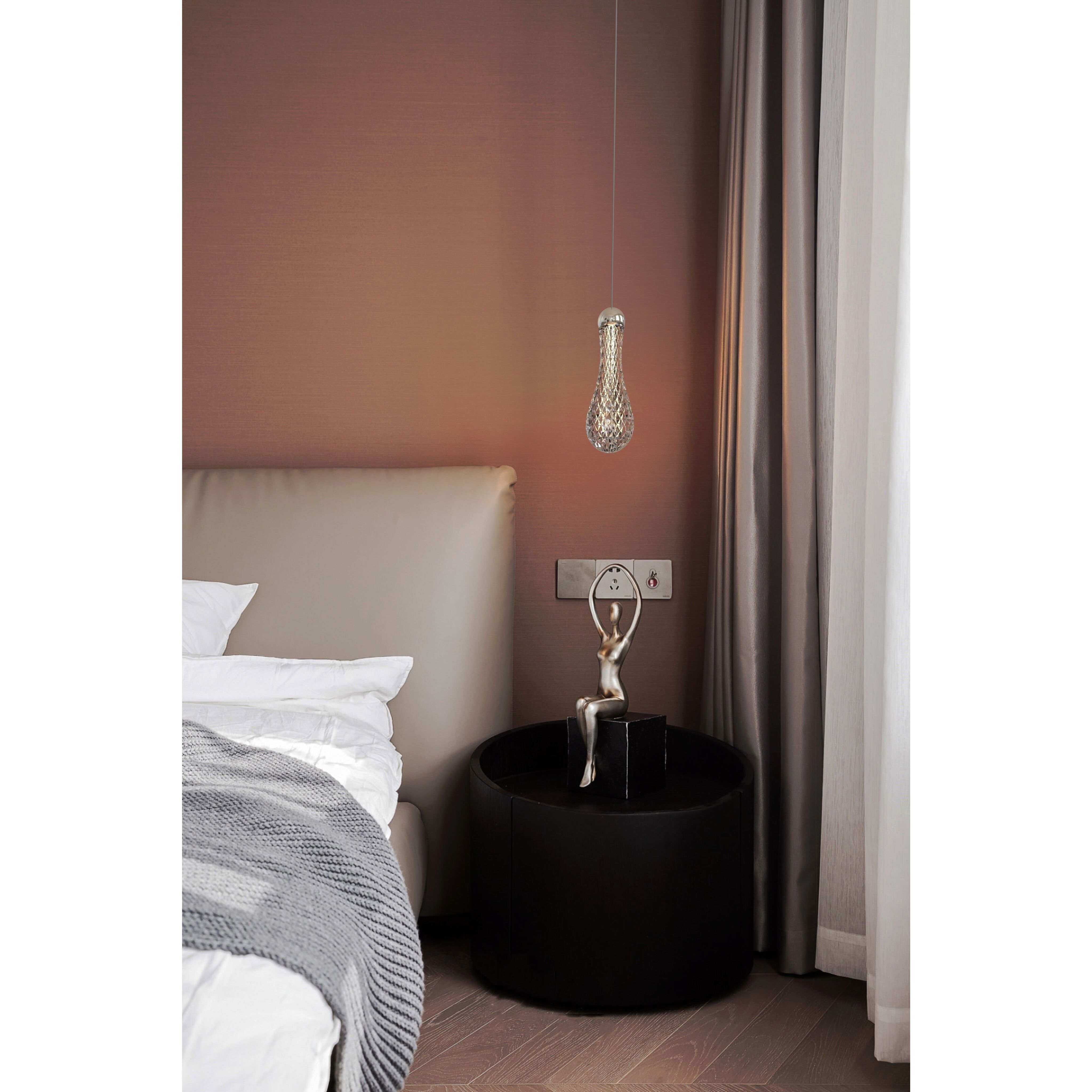 Pera LED 4.72 inch Chrome Pendant Ceiling Light