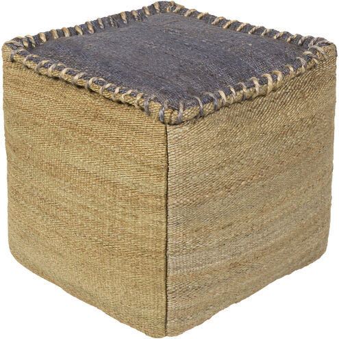 Tonga 18 inch Charcoal Pouf, Cube