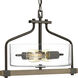 Barnes Mill 2 Light 16 inch Antique Bronze Semi-Flush Mount Ceiling Light