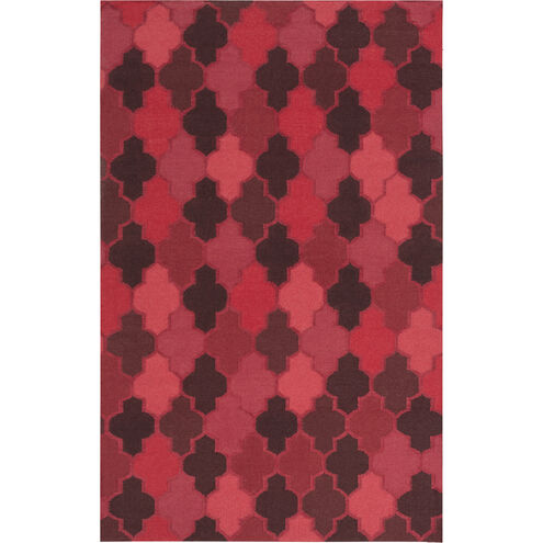 Nia 36 X 24 inch Burgundy, Cherry, Dark Red, Rose, Bright Pink Rug