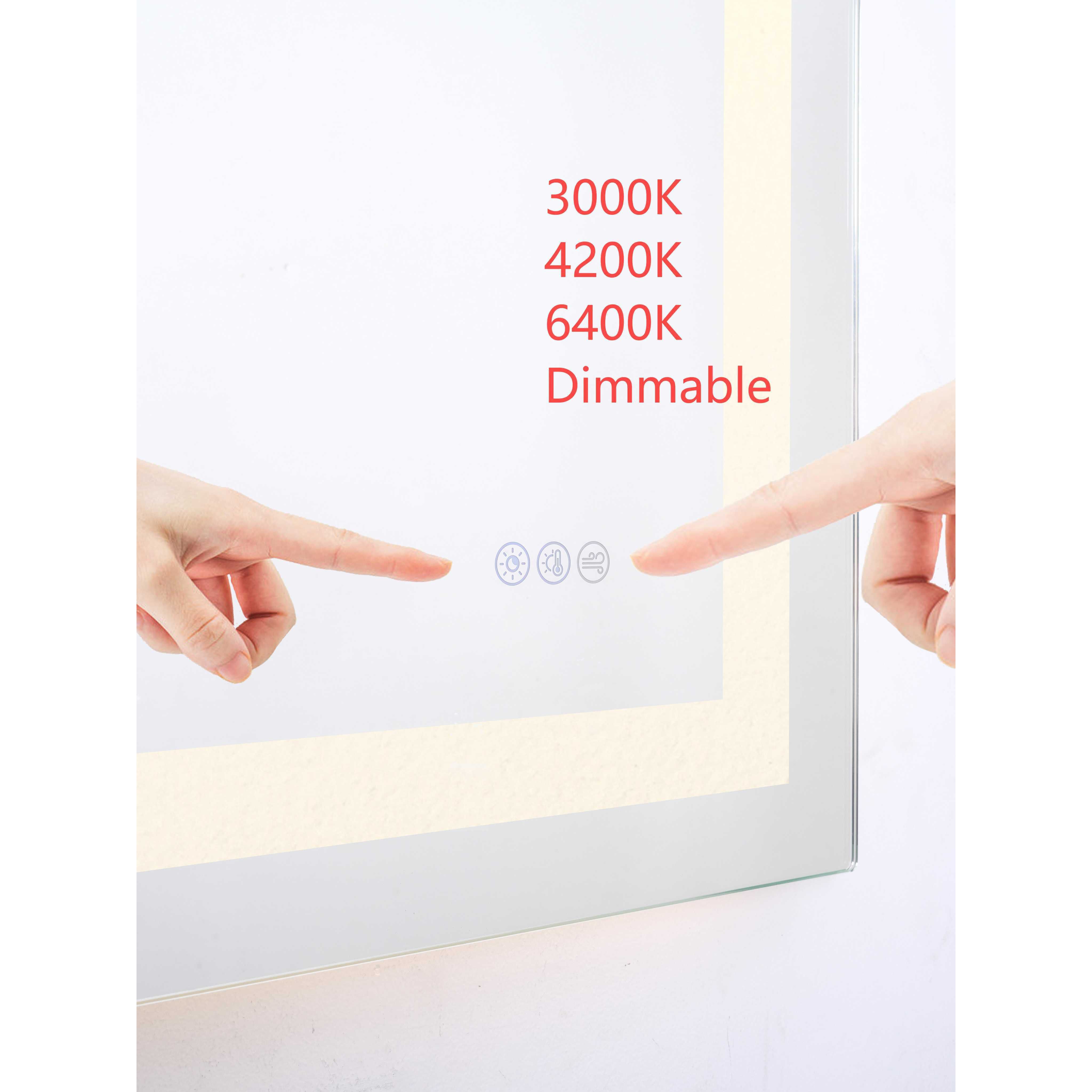 Riven 36 X 20 inch White LED Mirror