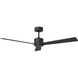 Rozzen 52 inch Midnight Black with Midnight Black/American Walnut reversible blades Indoor/Outdoor Ceiling Fan