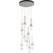 Link 9 Light 20.5 inch Sterling Pendant Ceiling Light in Clear with White Threading, Round