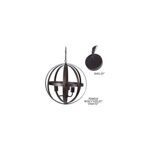 Metal Sphere 18 inch Handfinished Copper Antique Pendant Ceiling Light, Small