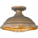 Bartlett 2 Light 14 inch Copper Patina Semi-Flush Mount Ceiling Light, Damp