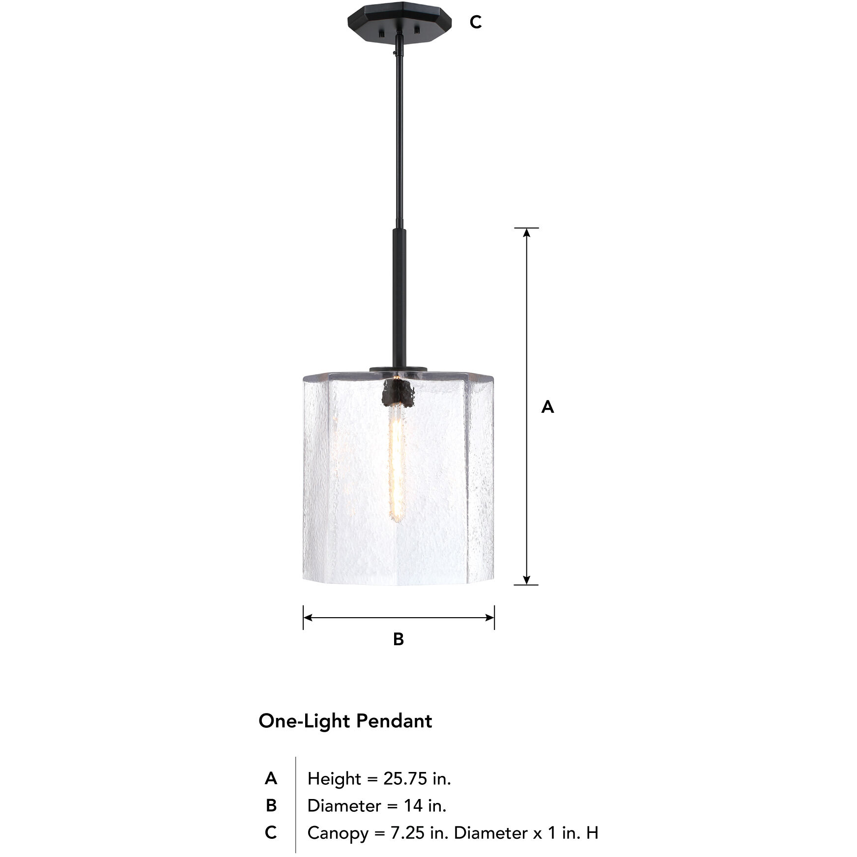 Haven LED 14 inch Matte Black Pendant Ceiling Light