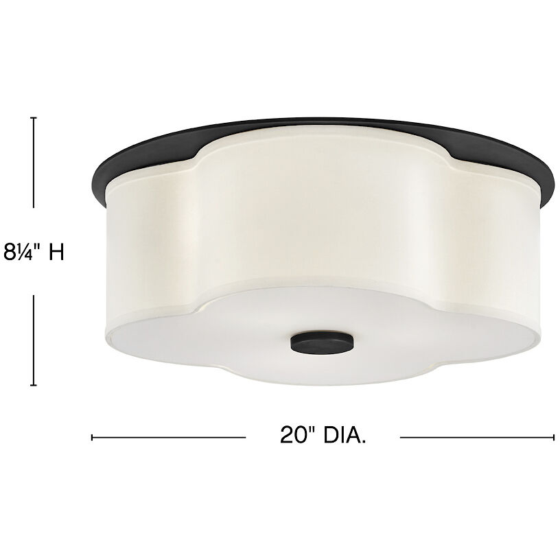 Delaney 3 Light 20 inch Black Flush Mount Ceiling Light