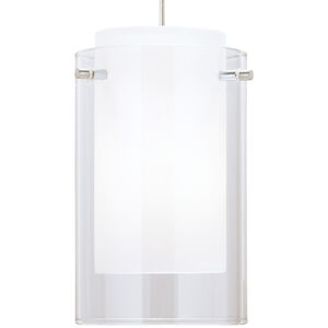Echo 1 Light 4 inch Satin Nickel Pendant Ceiling Light in Clear Glass