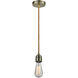 Winchester Bare Bulb 1 Light 2 inch Antique Brass Mini Pendant Ceiling Light in Copper, Winchester