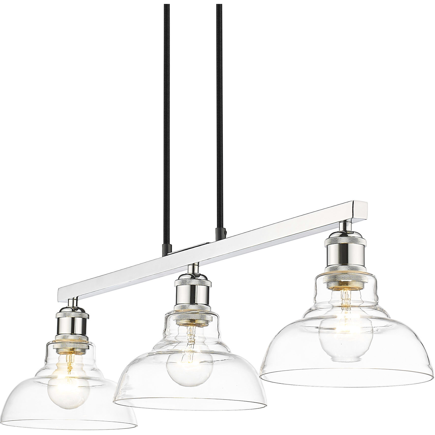 Yep Carver Island Light Ceiling Light in Chrome, Clear Glass