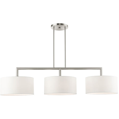 Meridian 3 Light 51 inch Brushed Nickel Linear Chandelier Ceiling Light