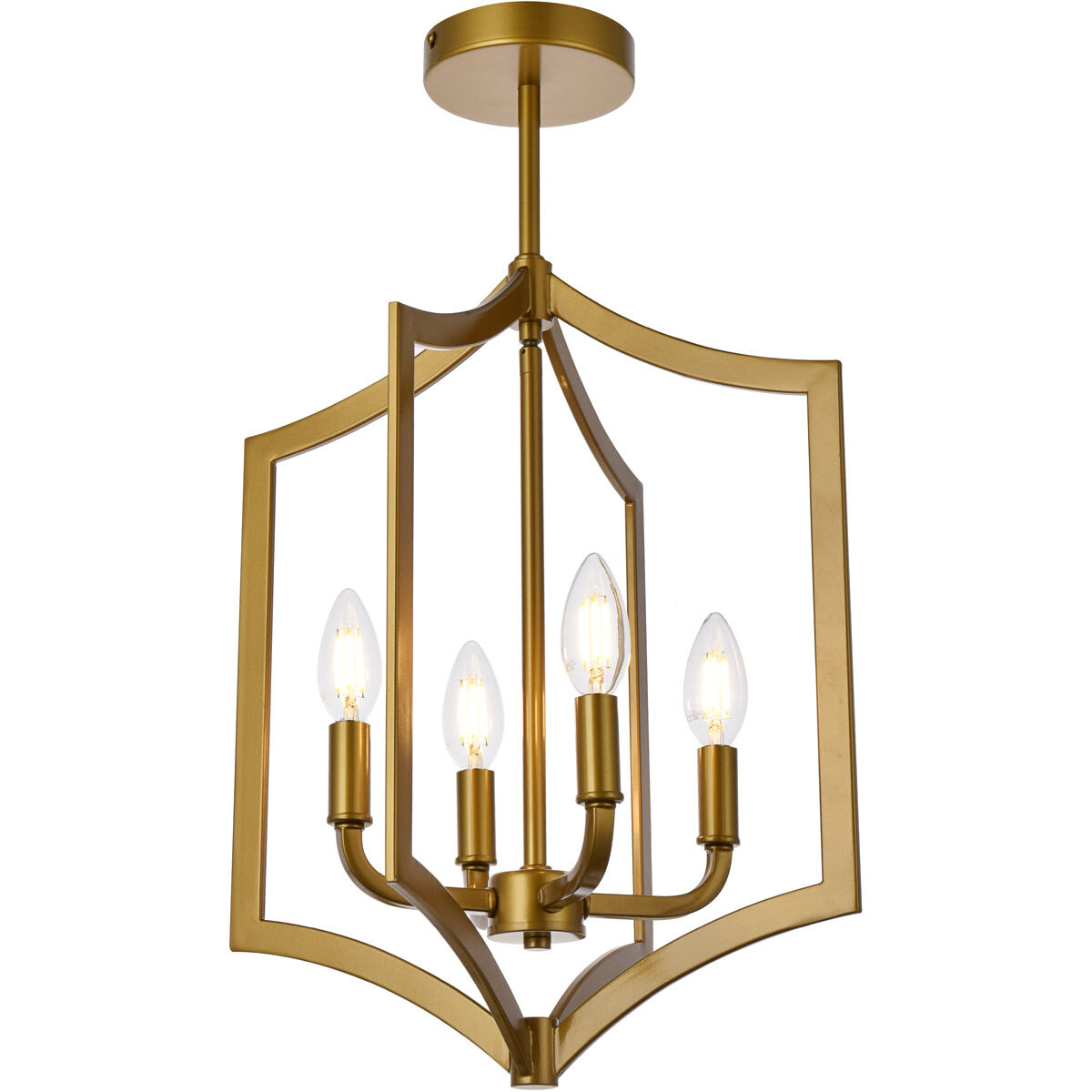 Kiera 4 Light 14 inch Brass Pendant Ceiling Light