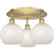 Ballston White Mouchette 3 Light 19.75 inch Brushed Brass Flush Mount Ceiling Light