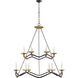 Barry Goralnick Choros 12 Light 42 inch Aged Iron Two-Tier Chandelier Ceiling Light