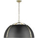 Aldrich Pendant Ceiling Light in Aged Brass, Matte Black