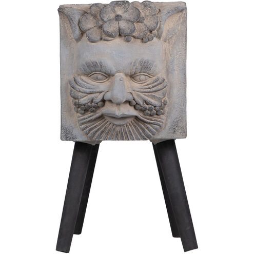 Greek God Gray/Black Outdoor Planter