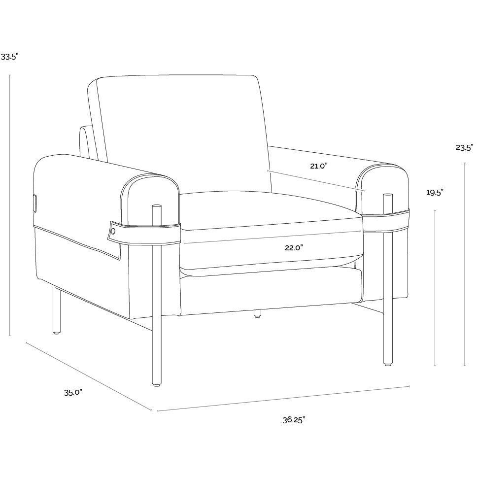 Camus Ludlow Sesame Leather Armchair