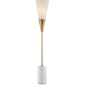 Martini 37 inch 7 watt Antique Brass and White Table Lamp Portable Light