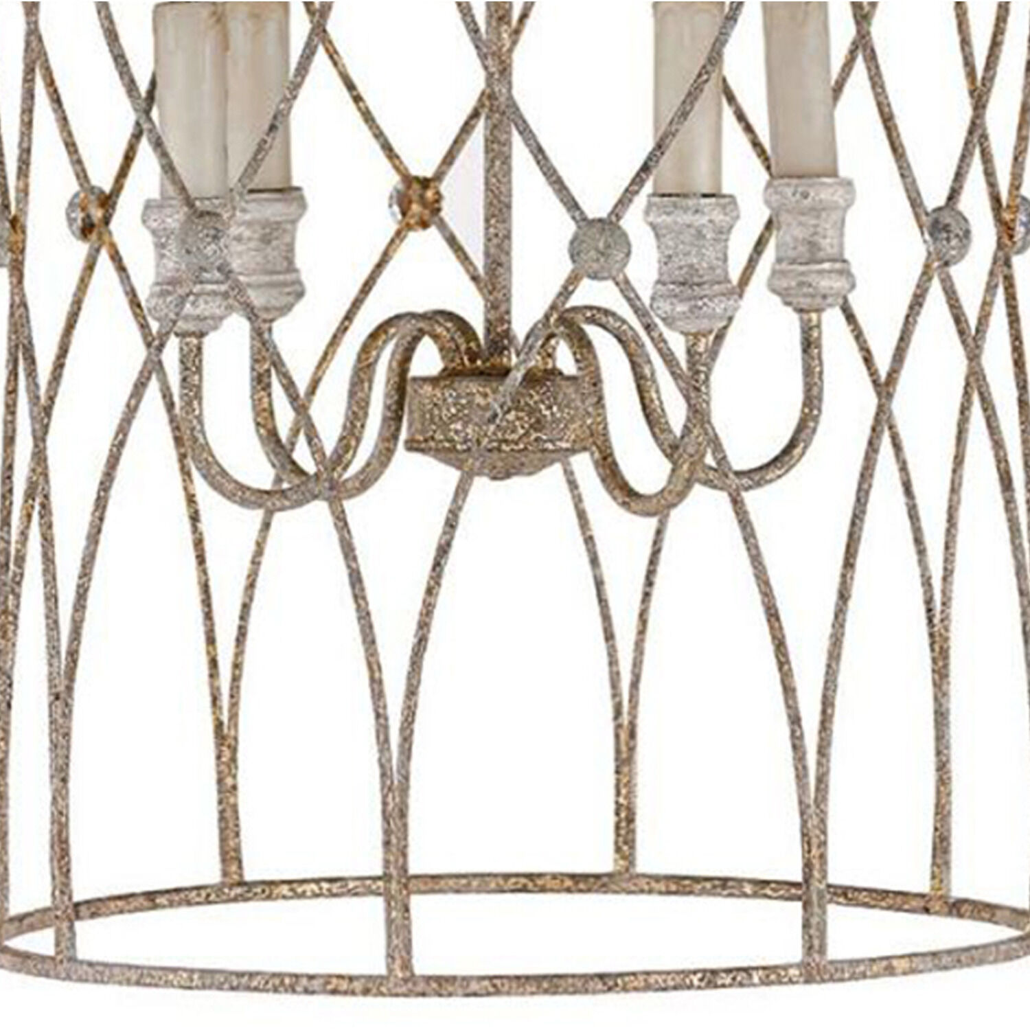 Leah 4 Light 18 inch Antique Gold / Antique Silver / Vintage White Chandelier Ceiling Light