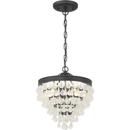 Calypso 3 Light 13 inch Matte Black Mini Chandelier Ceiling Light