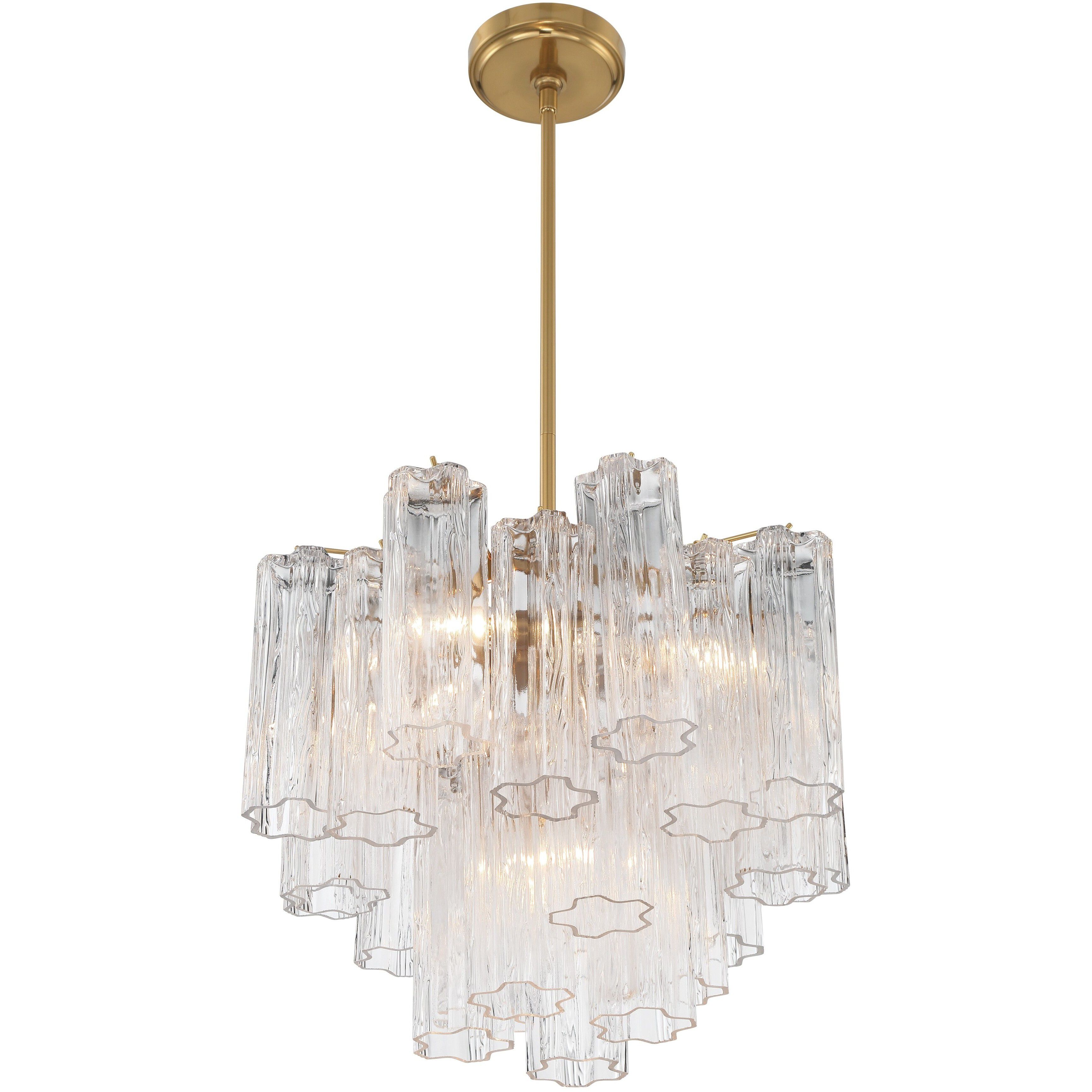 Addis 4 Light 17.75 inch Aged Brass Mini Chandelier Ceiling Light in Clear